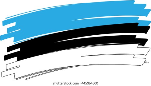 Flag of estonia in a graphic version with brushstrokes