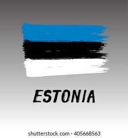 Flag Of Estonia  - Grunge