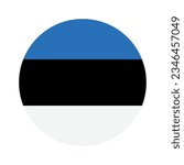 Flag of Estonia. Flag icon. Standard color. Circle icon flag. Computer illustration. Digital illustration. Vector illustration.