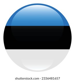 Flag of Estonia. Flag icon. Standard color. Circle icon flag. 3d illustration. Computer illustration. Digital illustration. Vector illustration.