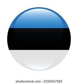Flag of Estonia. Flag icon. Standard color. Circle icon flag. 3d illustration. Computer illustration. Digital illustration. Vector illustration.