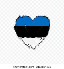 Flag Of Estonia in love texture brush  with transparent background, vector illustration in eps file