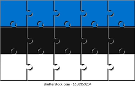 Flag of estonia made with jigsaw puzzle pieces