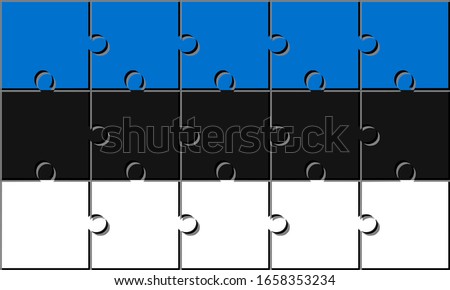 Flag of estonia made with jigsaw puzzle pieces