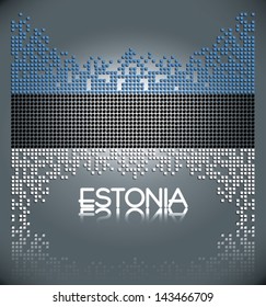 Flag of Estonia made of square blocks, vector eps10