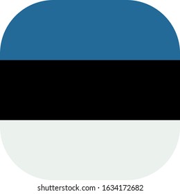 Flag of Estonia. Modern icon design, rounded square flag.