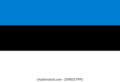 Flag of Estonia. Estonia flag official colors and proportion digital vector illustration