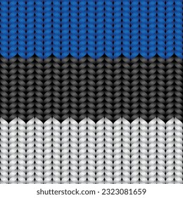 Bandera de Estonia en una barra trenzada.