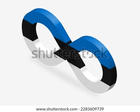 Flag of Estonia patriotic vector design.  3D infinity in national flag colors isolated on white background with shadow for your design.  EPS10