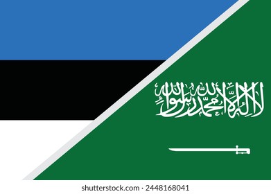 Flag of Estonia and Saudi Arabia
 concept graphic element Illustration template design
