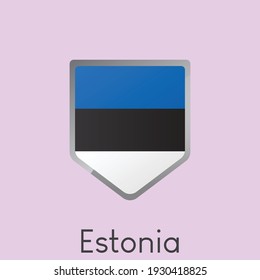 Bandera de Estonia diseño de icono de escudo, ilustración simple de vector gradiente, eps 10
