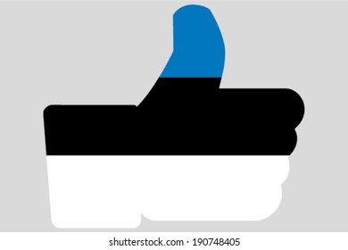 The flag of Estonia in a Thumbs Up Icon