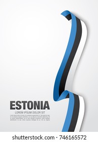 Flag of Estonia, vector illustration, card layout design