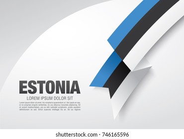 Flag of Estonia, vector illustration, card layout design