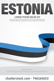 Flag of Estonia, vector illustration, card layout design