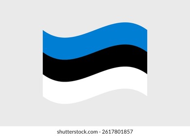 Flag of Estonia. Estonia wavy flag digital vector illustration. Fluttering flag.