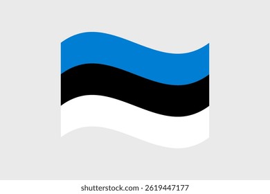 Flag of Estonia. Estonia wavy flag digital vector illustration. Fluttering flag.