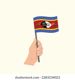 Flag of Eswatini, Hand Holding flag