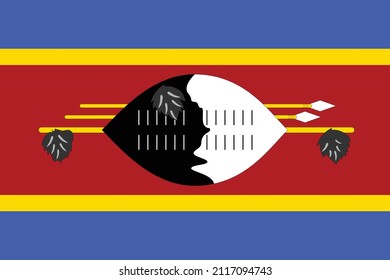 Flag of Eswatini National Flag Vector Illustration as EPS 10. 
