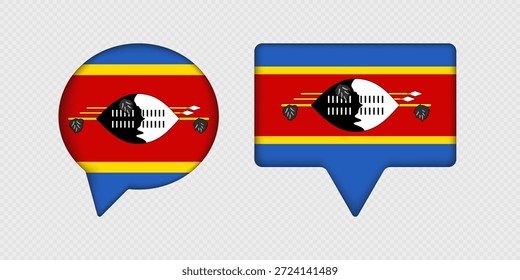 Flagge von Eswatini in Sprechblase.
