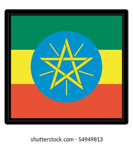 Flag of Ethiopia with black frame