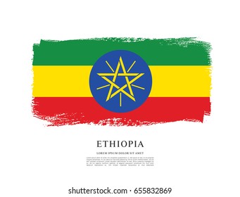 Flag of Ethiopia, brush stroke background