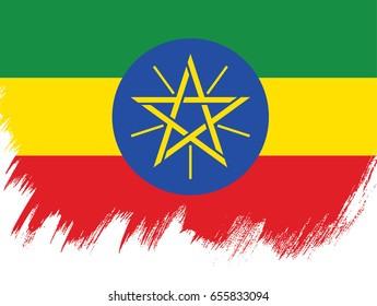 Flag of Ethiopia, brush stroke background