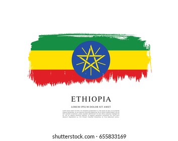 Flag of Ethiopia, brush stroke background