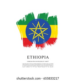Flag of Ethiopia, brush stroke background