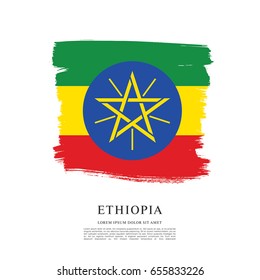 Flag of Ethiopia, brush stroke background
