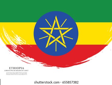 Flag of Ethiopia, brush stroke background