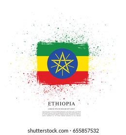 Flag of Ethiopia, brush stroke background