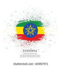 Flag of Ethiopia, brush stroke background