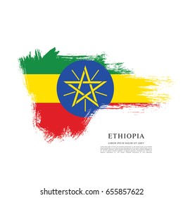 Flag of Ethiopia, brush stroke background