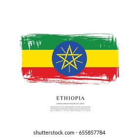 Flag of Ethiopia, brush stroke background