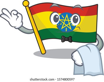 Flag ethiopia Character on A stylized Waiter look