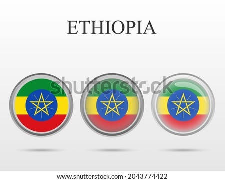 Flag of Ethiopia in the form of a circle