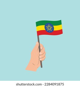 Bandera de Etiopía, bandera portadora de mano