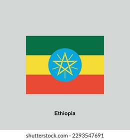 bandera de la ilustración vectorial aislada de Etiopía