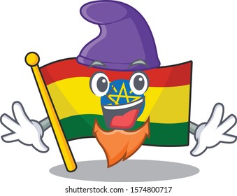 Flag ethiopia mascot cartoon style as an Elf