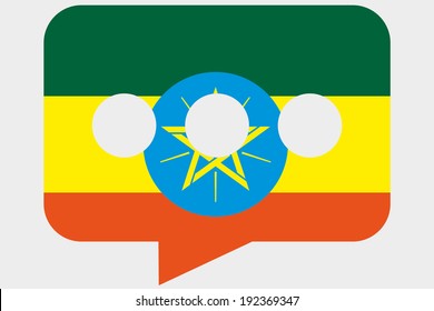 The flag of Ethiopia in a messaging bubble