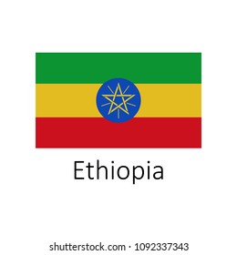 Flag of Ethiopia with name icon. Official colors and proportion correctly. National Ethiopia Flag vector. Ethiopia Flag vector illustration. National Ethiopia Flag vector