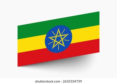 Flag of Ethiopia. Ethiopia flag official colors tilted icon digital vector illustration design.