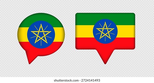 Bandera de Etiopía en burbuja de discurso.