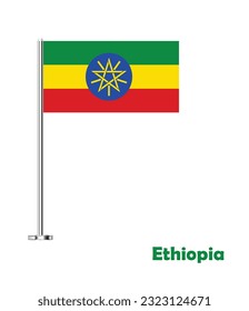Flag of Ethiopia, Table Flag of Ethiopia, Vector Illustration.