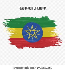 Flag Of Ethiopia in texture brush  with transparent background, vector illustration in eps file
