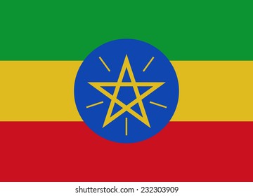 Flag of Ethiopia vector illustration