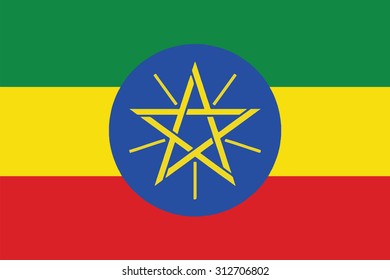 Flag of Ethiopia. Vector illustration.