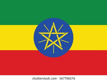 Flag of Ethiopia vector illustration