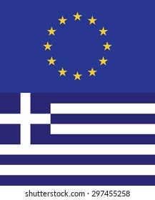 Flag of Eu and Greece